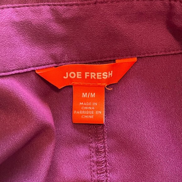 Lightweight Long Tunic Blouse V-Neck Long Sleeve Purple Joe Fresh Medium - Picture 3 of 6